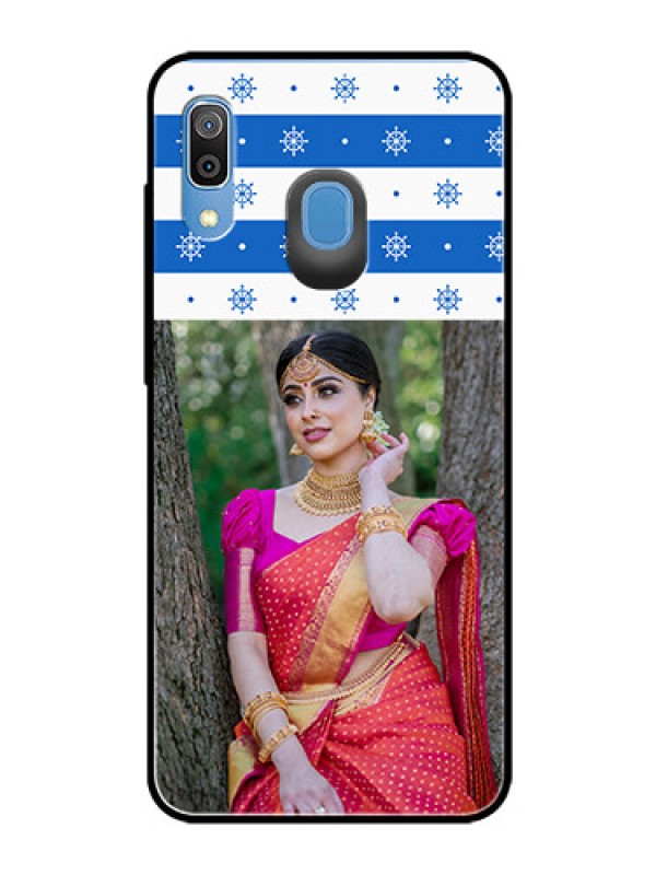 Custom Galaxy M10s Photo Printing on Glass Case  - Snow Pattern Design