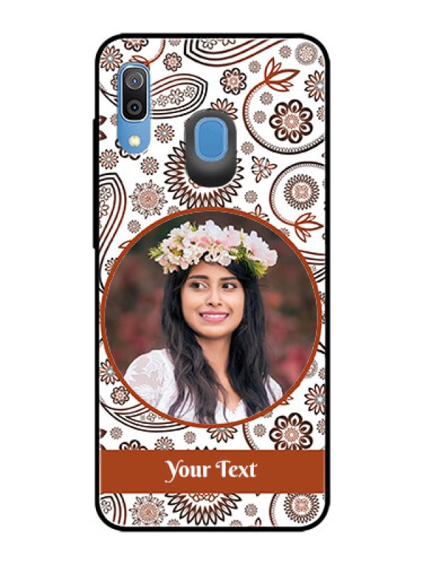 Custom Galaxy M10s Custom Glass Mobile Case  - Abstract Floral Design 