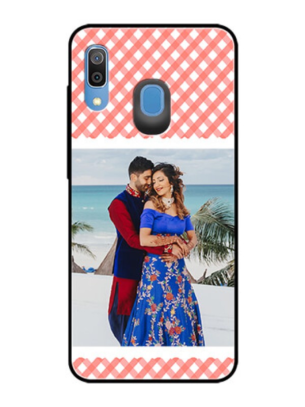 Custom Galaxy M10s Personalized Glass Phone Case  - Pink Pattern Design