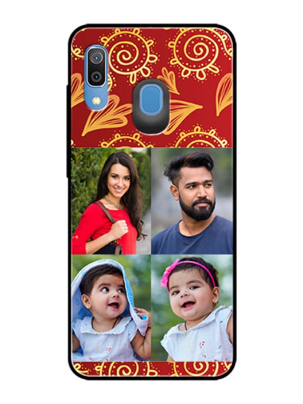 Custom Galaxy M10s Photo Printing on Glass Case  - 4 Image Traditional Design