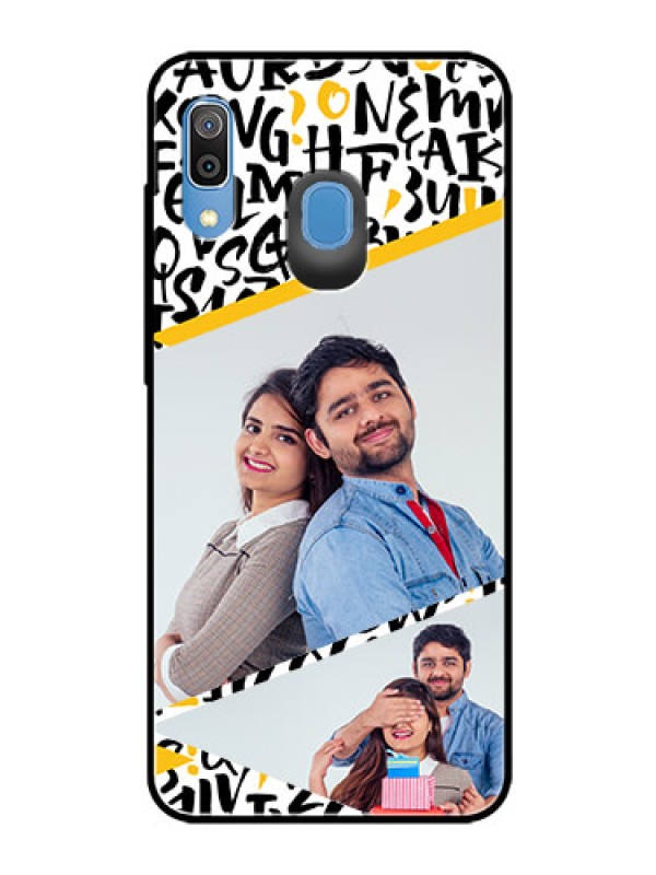 Custom Galaxy M10s Custom Glass Mobile Case  - Letters Pattern Design