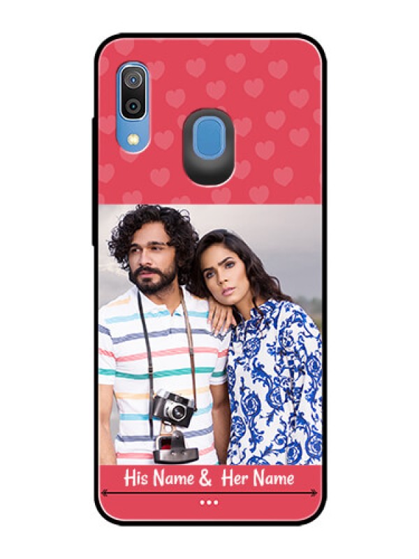 Custom Galaxy M10s Photo Printing on Glass Case  - Simple Love Design