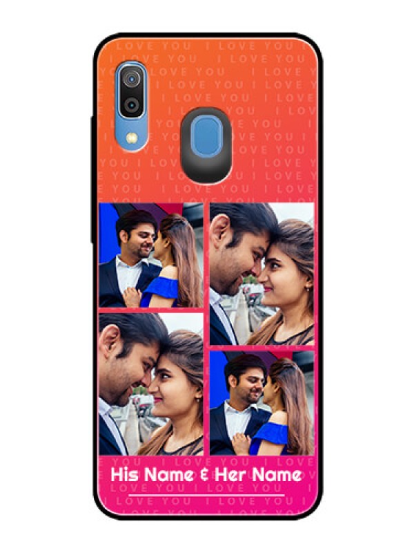 Custom Galaxy M10s Custom Glass Phone Case  - I Love You Pink Design