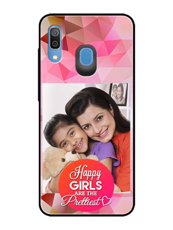 Custom Galaxy M10s Photo Printing on Glass Case  - Abstract Triangle Design