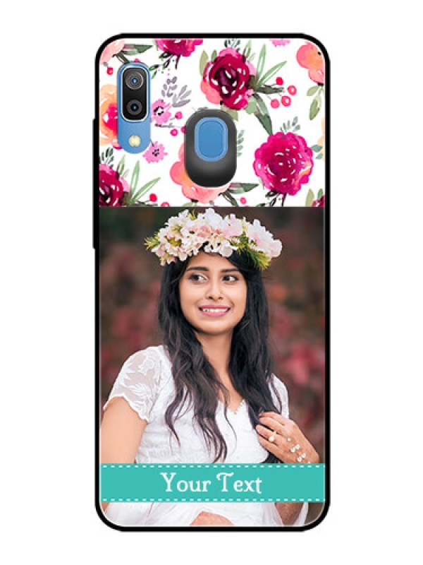 Custom Galaxy M10s Custom Glass Phone Case  - Watercolor Floral Design