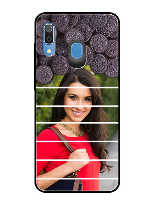 Custom Galaxy M10s Custom Glass Phone Case  - with Oreo Biscuit Design