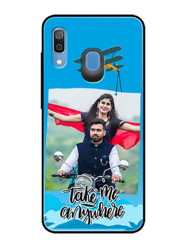 Custom Galaxy M10s Custom Glass Mobile Case  - Traveller Design 