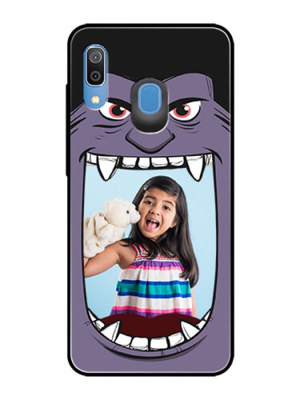 Custom Galaxy M10s Custom Glass Phone Case  - Angry Monster Design