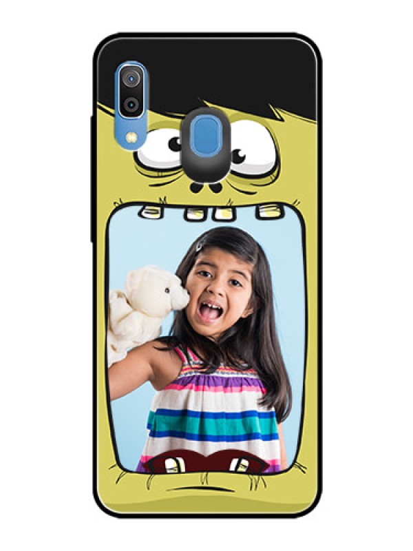 Custom Galaxy M10s Personalized Glass Phone Case  - Cartoon monster back case Design