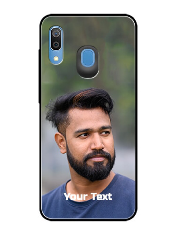 Custom Galaxy M10s Glass Mobile Cover: Photo with Text