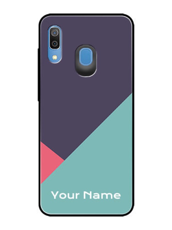 Custom Galaxy M10s Custom Glass Mobile Case - Tri Color abstract Design