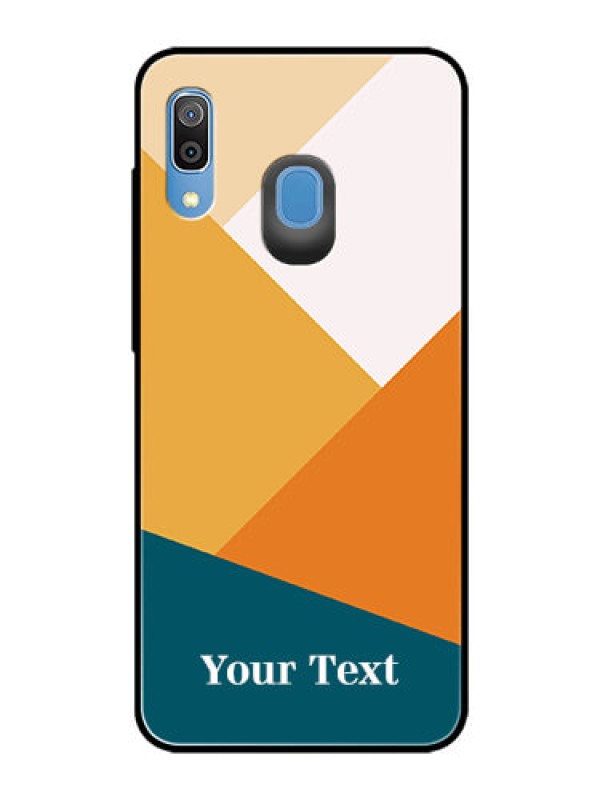 Custom Galaxy M10s Personalized Glass Phone Case - Stacked Multi-colour Design