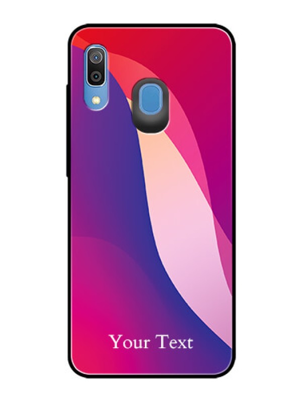 Custom Galaxy M10s Personalized Glass Phone Case - Digital abstract Overlap Design