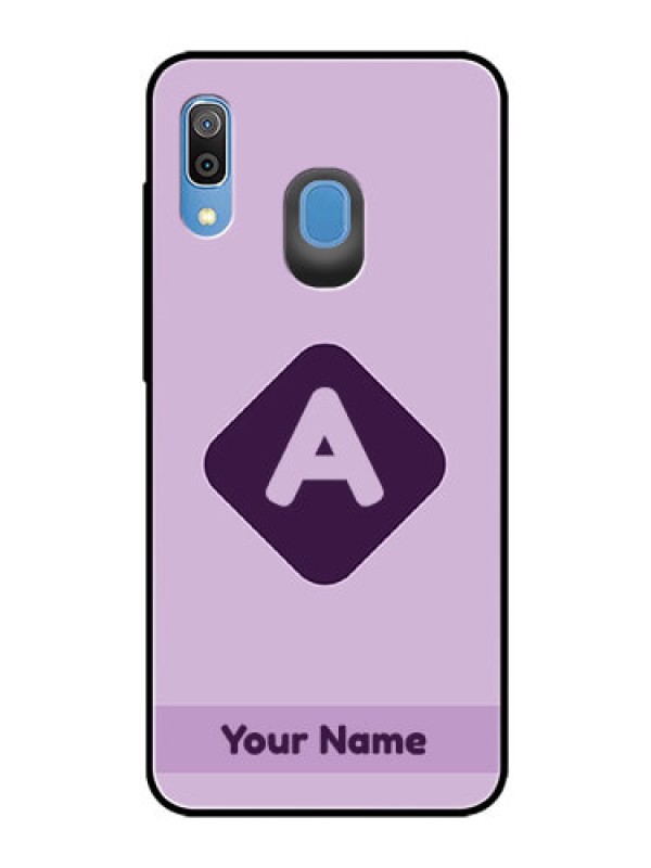 Custom Galaxy M10s Custom Glass Mobile Case - Custom Letter in curved badge Design
