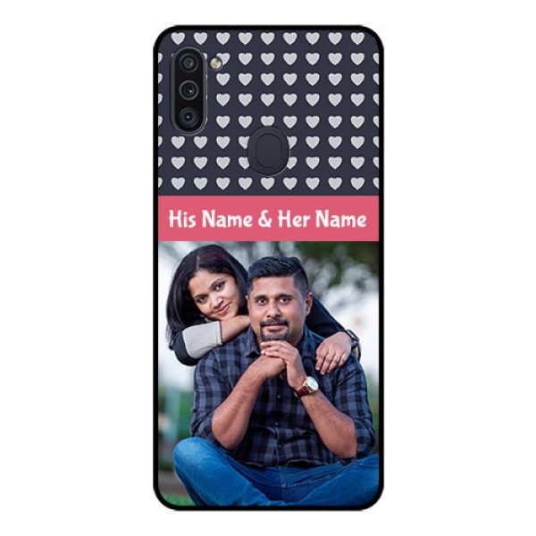 Galaxy M11 Custom Glass Mobile Case - Love Symbols Design