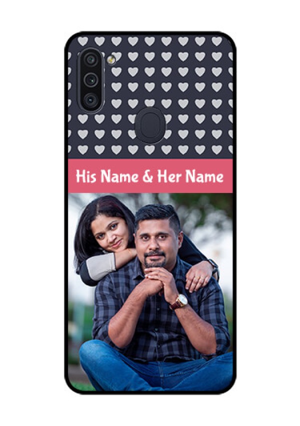 Galaxy M11 Custom Glass Mobile Case - Love Symbols Design