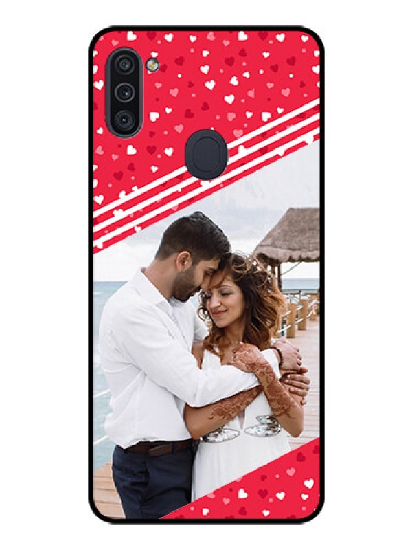 Custom Galaxy M11 Custom Glass Mobile Case - Valentines Gift Design