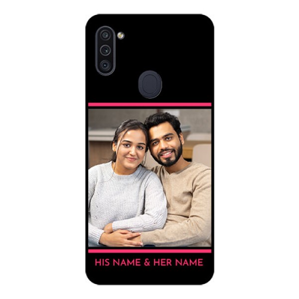Galaxy M11 Custom Glass Mobile Case - with Add Text Design