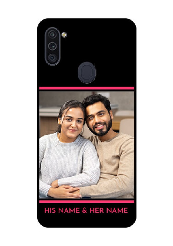 Galaxy M11 Custom Glass Mobile Case - with Add Text Design