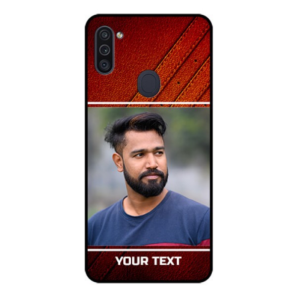Galaxy M11 Personalized Glass Phone Case - Leather Phone Case Design Galaxy M11 Personalized Glass Phone Case - Leather Phone Case Design