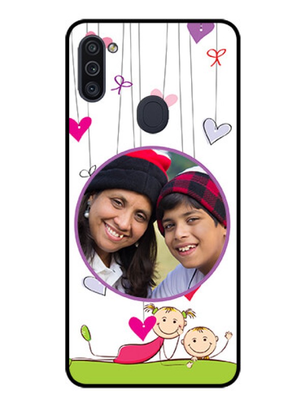 Custom Galaxy M11 Photo Printing on Glass Case - Cute Kids Phone Case Design