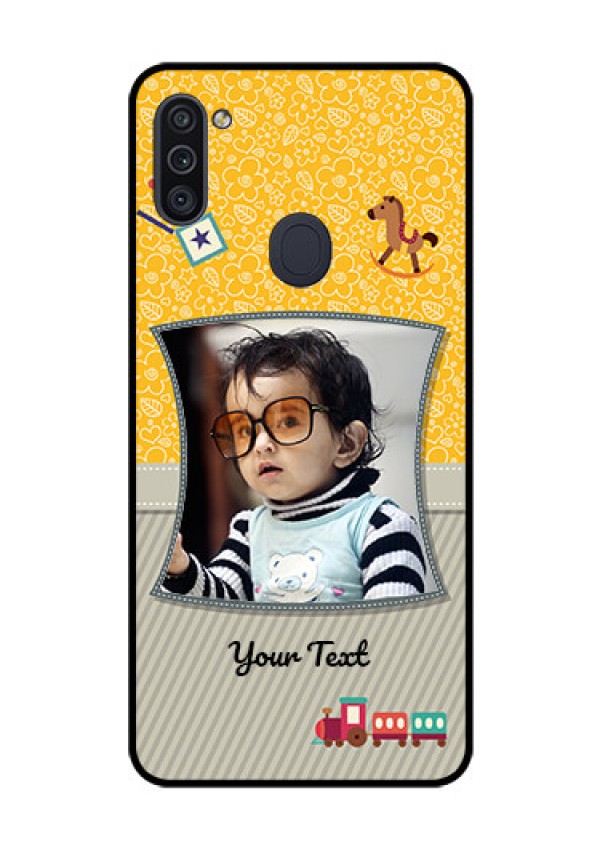 Galaxy M11 Personalized Glass Phone Case - Baby Picture Upload Design