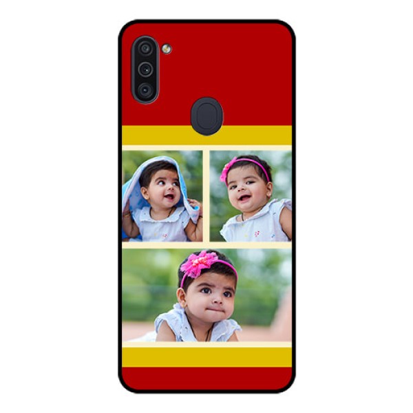 Galaxy M11 Custom Glass Mobile Case - Multiple Pic Upload Design