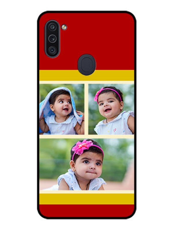 Custom Galaxy M11 Custom Glass Mobile Case - Multiple Pic Upload Design