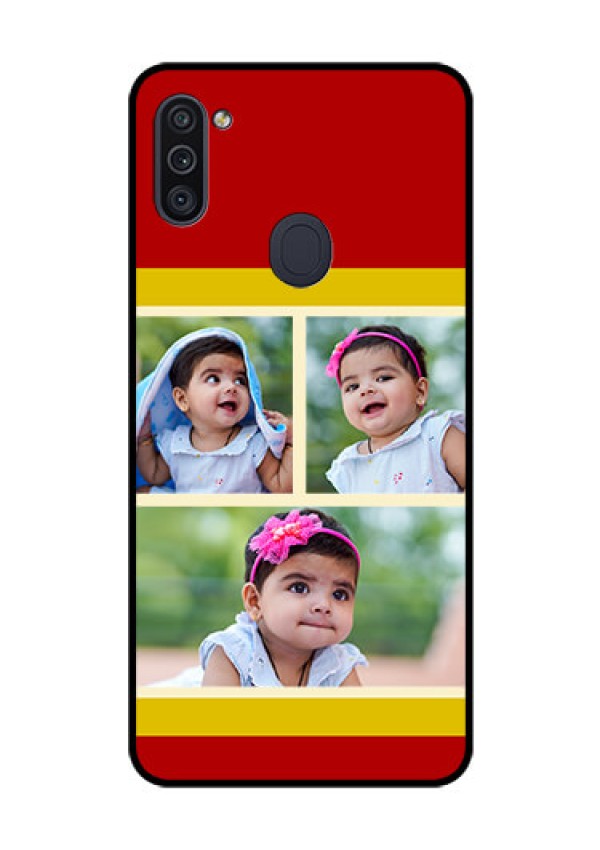 Galaxy M11 Custom Glass Mobile Case - Multiple Pic Upload Design