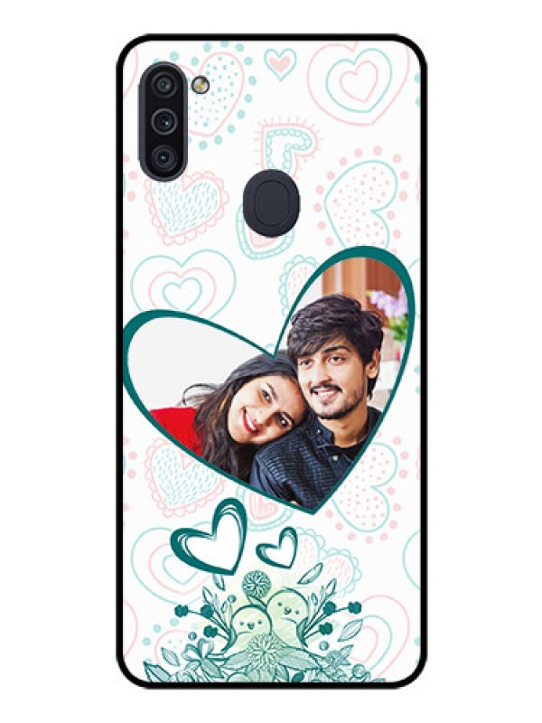 Custom Galaxy M11 Photo Printing on Glass Case - Premium Couple Design