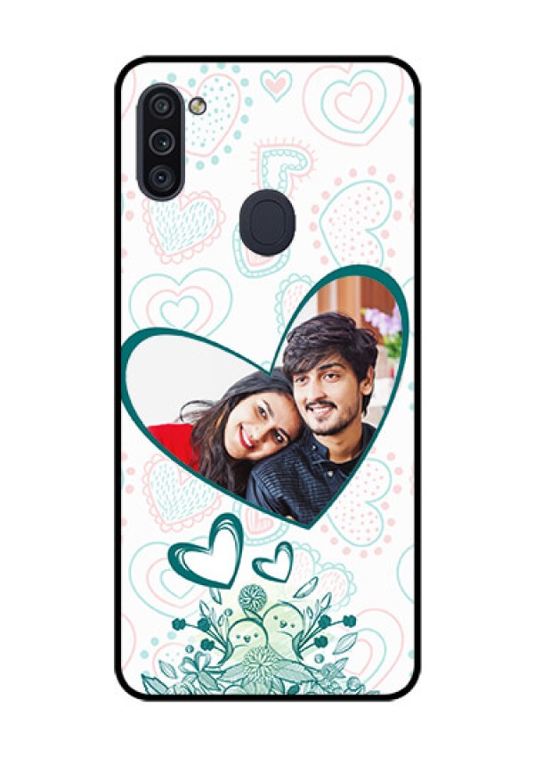 Galaxy M11 Photo Printing on Glass Case - Premium Couple Design