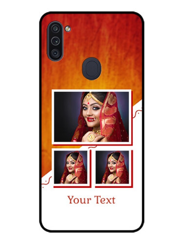 Custom Galaxy M11 Custom Glass Phone Case - Wedding Memories Design 