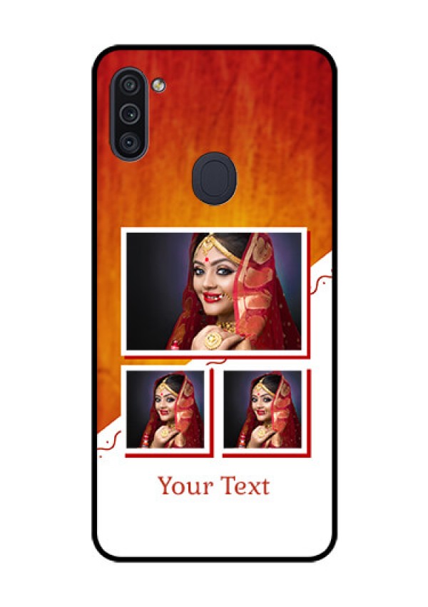 Galaxy M11 Custom Glass Phone Case - Wedding Memories Design 