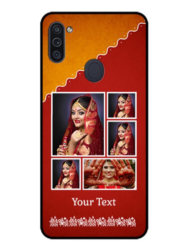 Custom Galaxy M11 Personalized Glass Phone Case - Wedding Pic Upload Design
