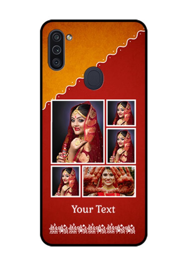 Galaxy M11 Personalized Glass Phone Case - Wedding Pic Upload Design