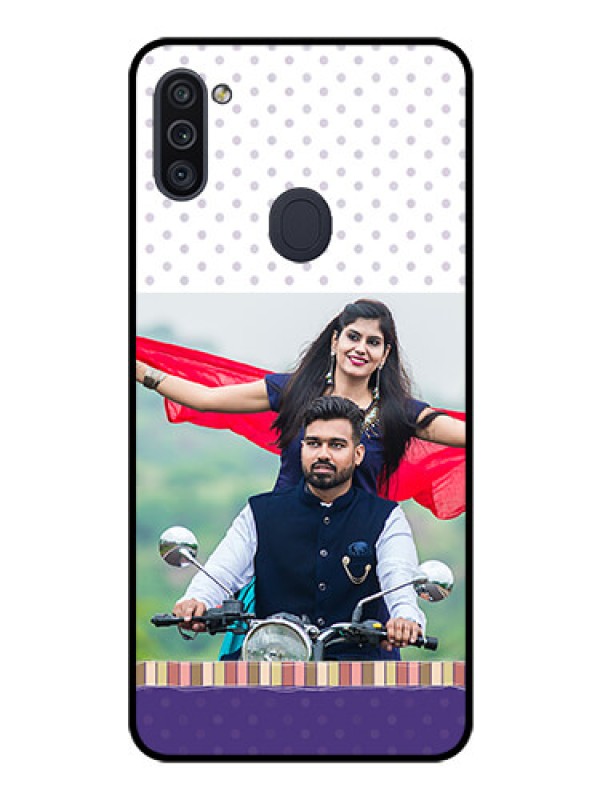 Custom Galaxy M11 Photo Printing on Glass Case - Cute Family Design