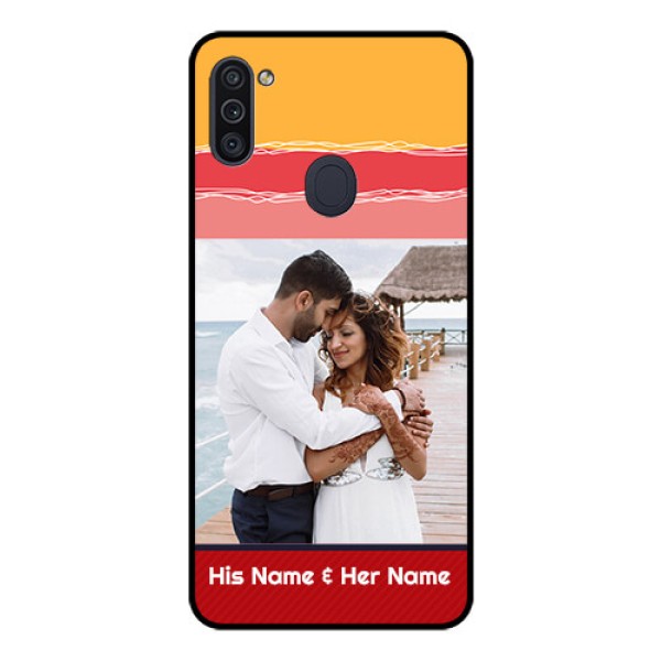 Galaxy M11 Custom Glass Mobile Case - Colorful Case Design