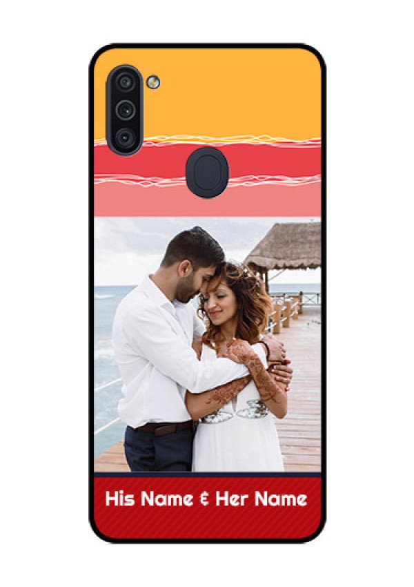 Galaxy M11 Custom Glass Mobile Case - Colorful Case Design