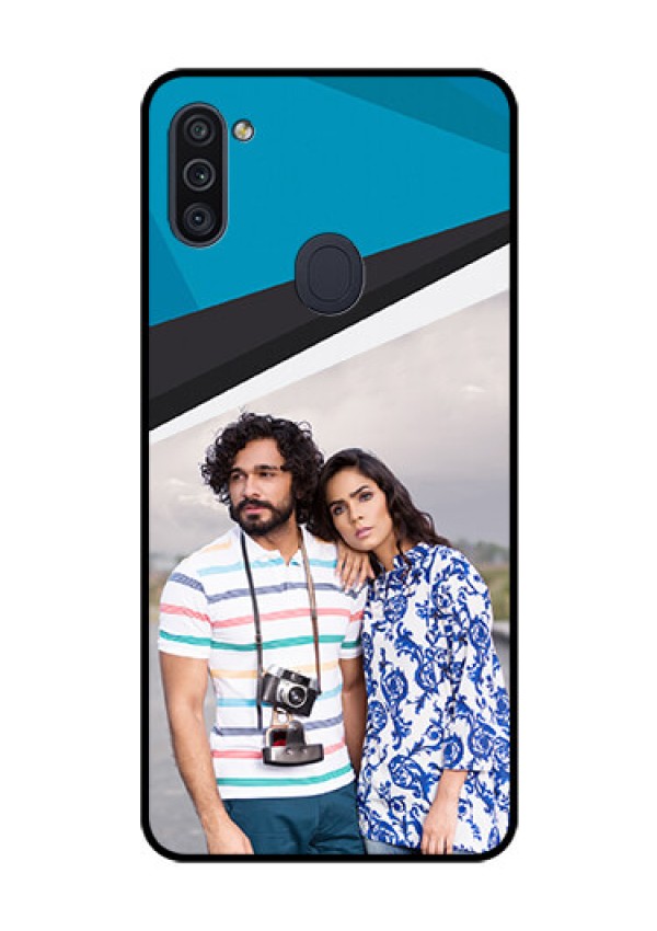 Galaxy M11 Photo Printing on Glass Case - Simple Pattern Photo Upload Design