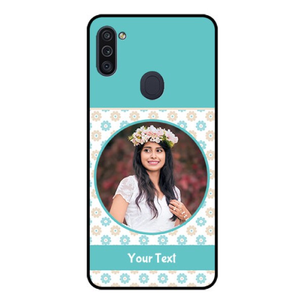 Galaxy M11 Custom Glass Mobile Case - Beautiful Flowers Design