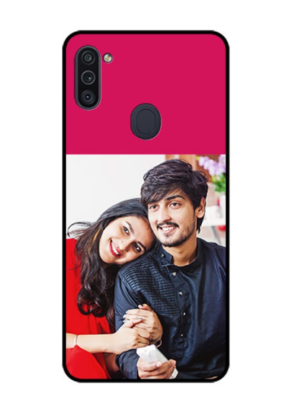 Galaxy M11 Custom Glass Mobile Case - Anniversary Cover Design