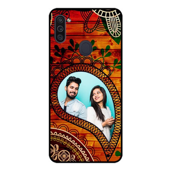 Galaxy M11 Personalized Glass Phone Case - Abstract Colorful Design