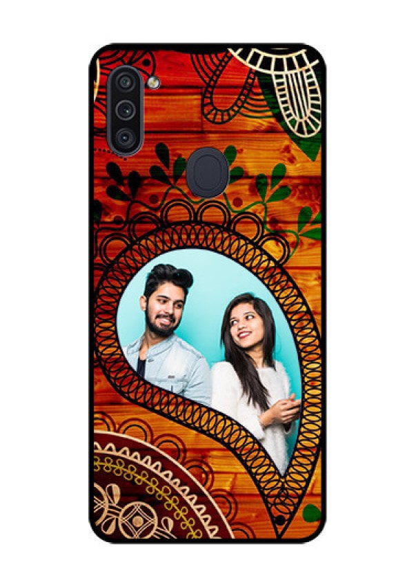 Galaxy M11 Personalized Glass Phone Case - Abstract Colorful Design