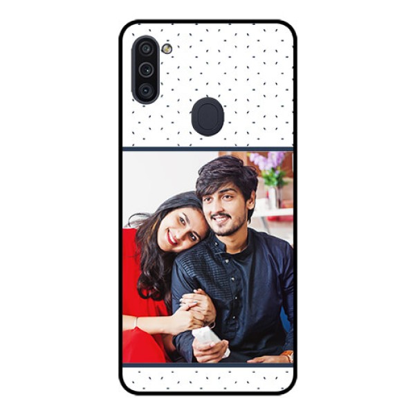 Galaxy M11 Personalized Glass Phone Case - Premium Dot Design