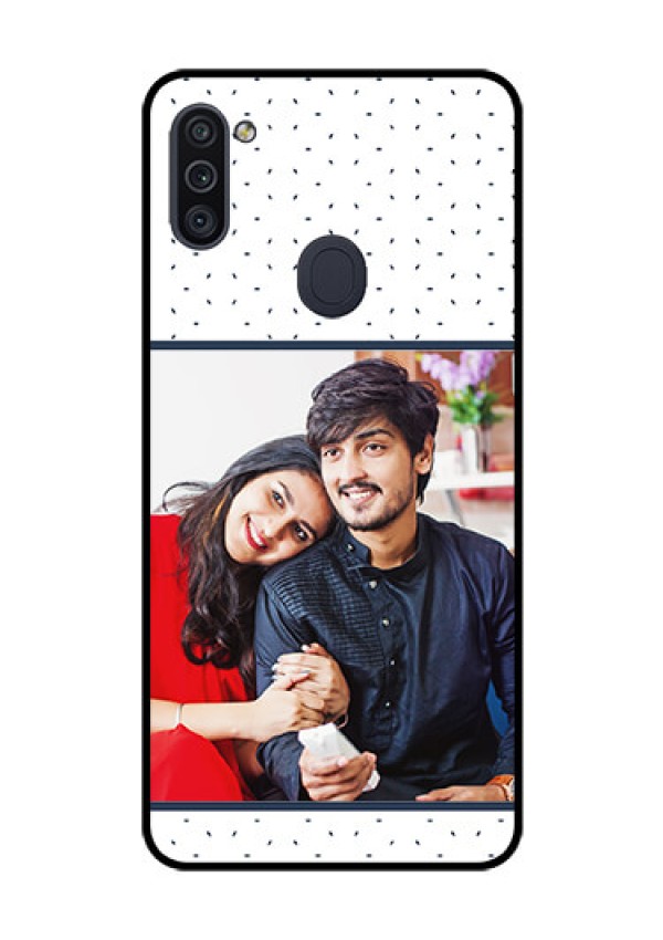 Galaxy M11 Personalized Glass Phone Case - Premium Dot Design
