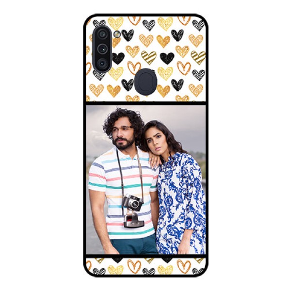 Galaxy M11 Photo Printing on Glass Case - Love Symbol Design