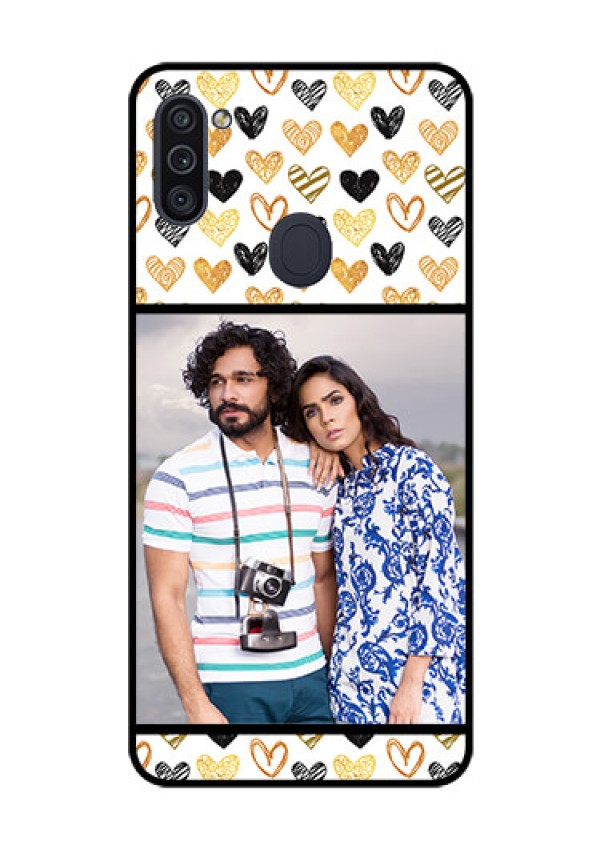 Galaxy M11 Photo Printing on Glass Case - Love Symbol Design