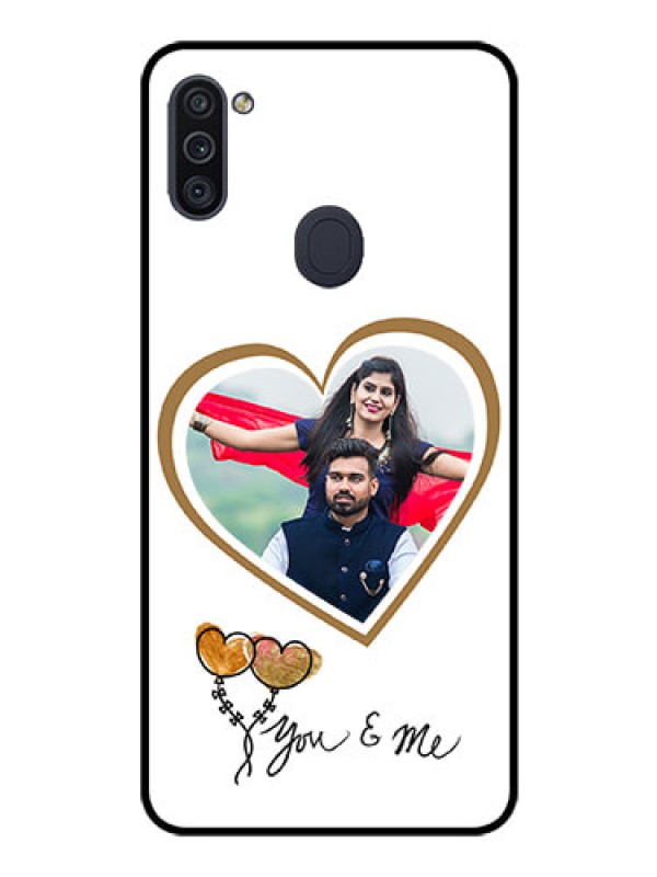 Custom Galaxy M11 Custom Glass Mobile Case - You & Me Design