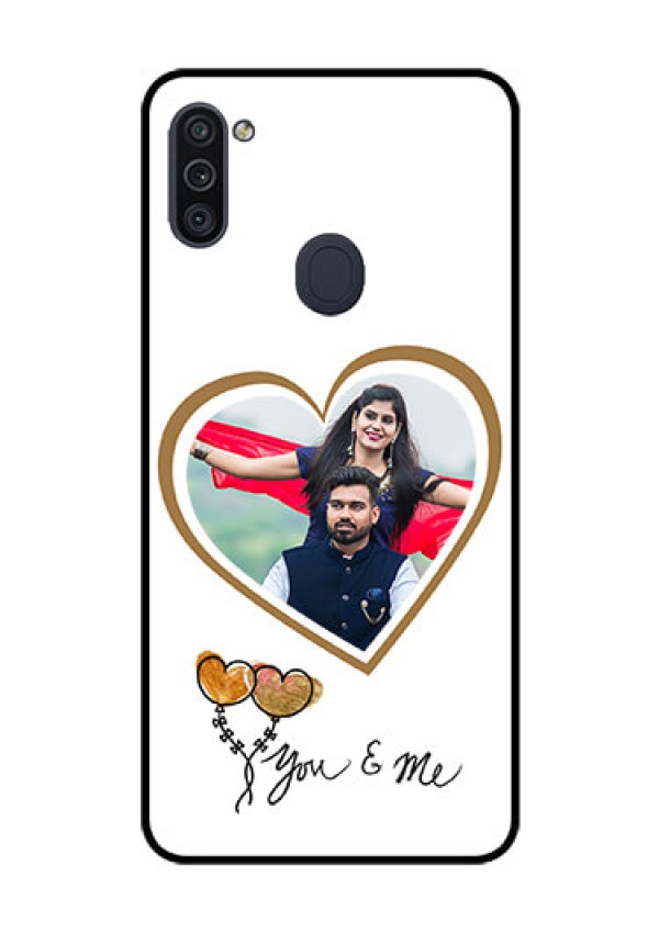 Galaxy M11 Custom Glass Mobile Case - You & Me Design