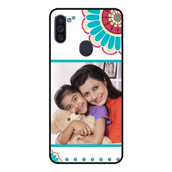 Galaxy M11 Custom Glass Phone Case - Flower Design